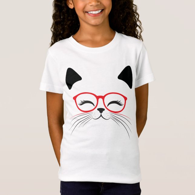 Niedliches Katzengesicht T-Shirt (Vorderseite)