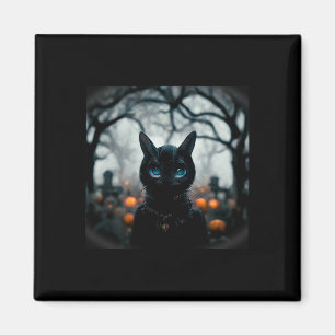 Niedliches Katzengesicht zu Halloween Magnet