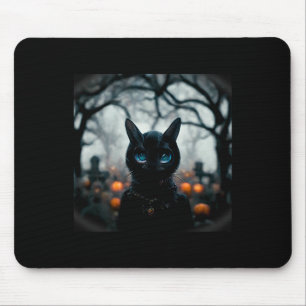 Niedliches Katzengesicht zu Halloween Mousepad
