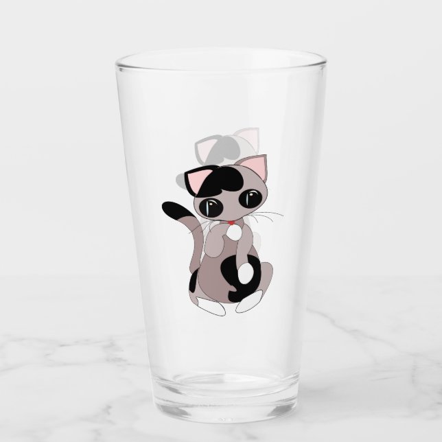 Niedliches Katzenglas Glas (Vorderseite)