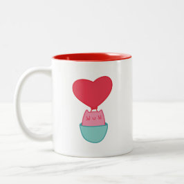 Niedliches Katzenherz Zweifarbige Tasse