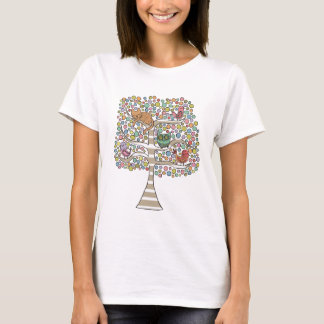 Niedliches Katzenjammer und Vögel in einer Baumill T-Shirt