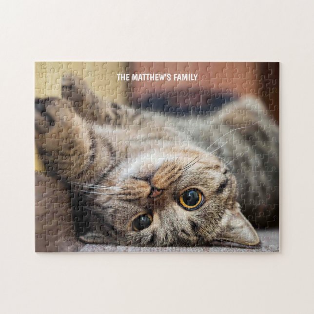 Niedliches Katzenjigsaw-Puzzle personalisiert Puzzle (Horizontal)