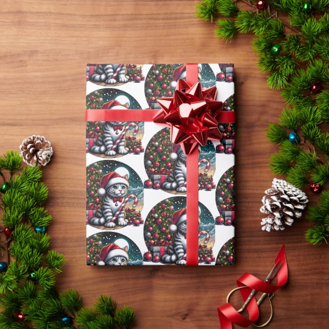 Niedliches Katzenjungkuchen Geschenkpapier (Feiertagsgeschenk)
