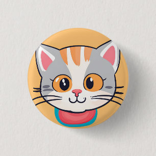 Niedliches Katzenkätzchen Face Heimtiertiere Gebur Button