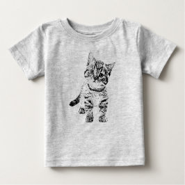 Niedliches Katzenkätzchen | Schwarzer Schreibstift Baby T-shirt
