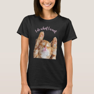 Niedliches Katzenkleid ich tue, was ich Katzenjung T-Shirt