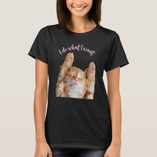 Niedliches Katzenkleid ich tue, was ich Katzenjung T-Shirt (Vorderseite)