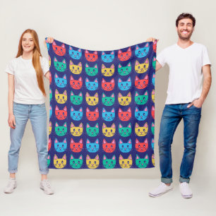 Niedliches Katzenmuster Fleecedecke