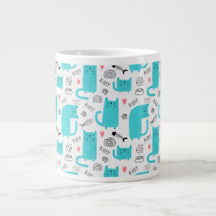 Niedliches Katzenmuster Jumbo-Tasse