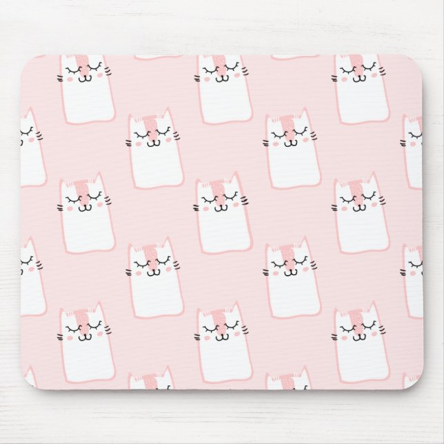 Niedliches Katzenmuster Mousepad (Vorne)