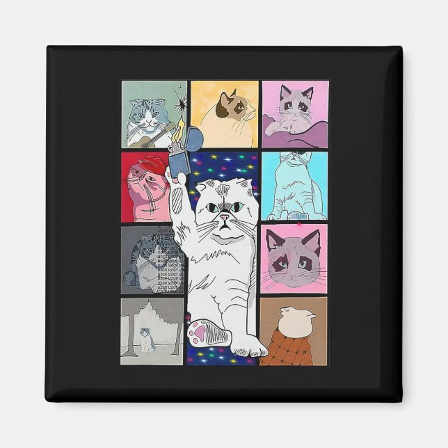 Niedliches Katzenrauchen in meinem Griff verursach Magnet (Vorne)