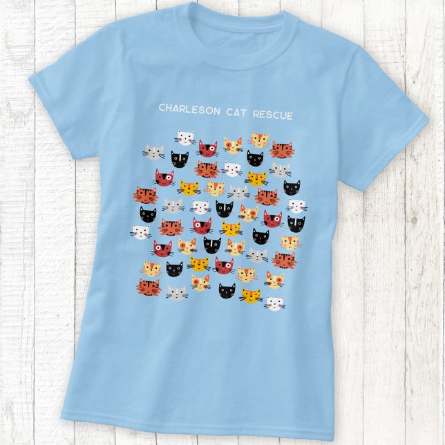 Niedliches Katzenrettungsmittel Personalisiert T-Shirt (Cute kitty cat Cat Rescue charity organization custom t-shirt)