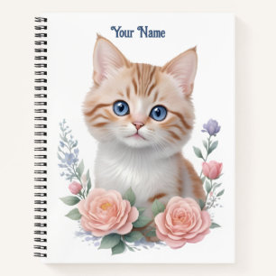 Niedliches Katzenrosa Notizbuch