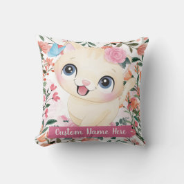 Niedliches Katzenrosa Roses Roses Blume Individuel Kissen