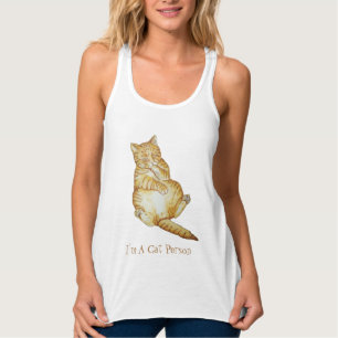 niedliches Katzenschlafginger-Kittendesign Tank Top