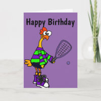 Niedliches Kautschukhühnchen Racquetball Cartoon