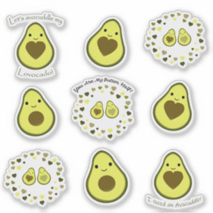 Niedliches Kawaii-Avocados-Aufkleber-Set Aufkleber