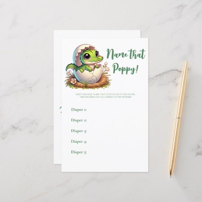 Niedliches Kawaii Baby Alligator Hatching Name Gam (Vorderseite/Rückseite Beispiel)