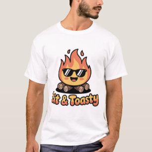 Niedliches Kawaii Campfire Wandern Sommer Orange T-Shirt
