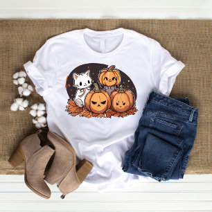 Niedliches Kawaii Cat Halloween Design T-Shirt