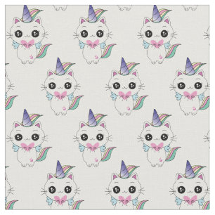 Niedliches Kawaii Caticorn Einicorn Muster Stoff