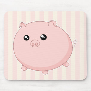 Niedliches Kawaii chubby rosa Schwein Mousepad