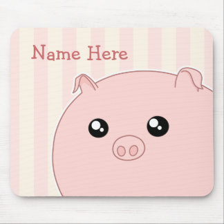 Niedliches Kawaii chubby rosa Schwein Mousepad