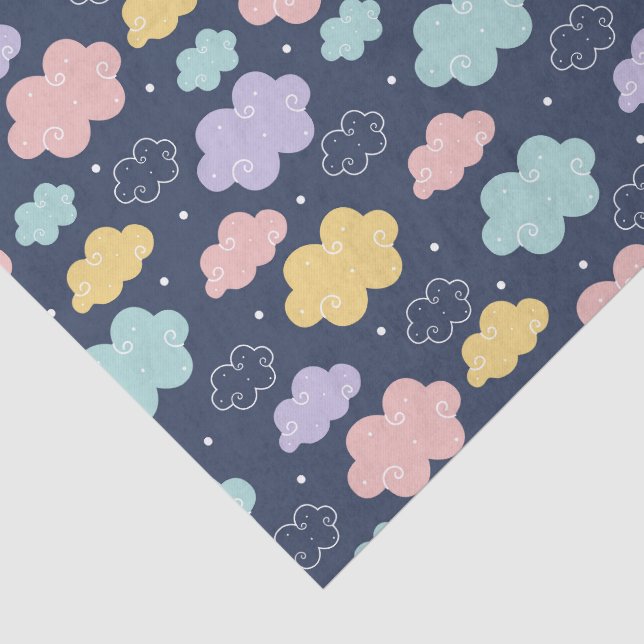 Niedliches Kawaii Cloud-Musterteppichpapier Seidenpapier (Ausschnitt)