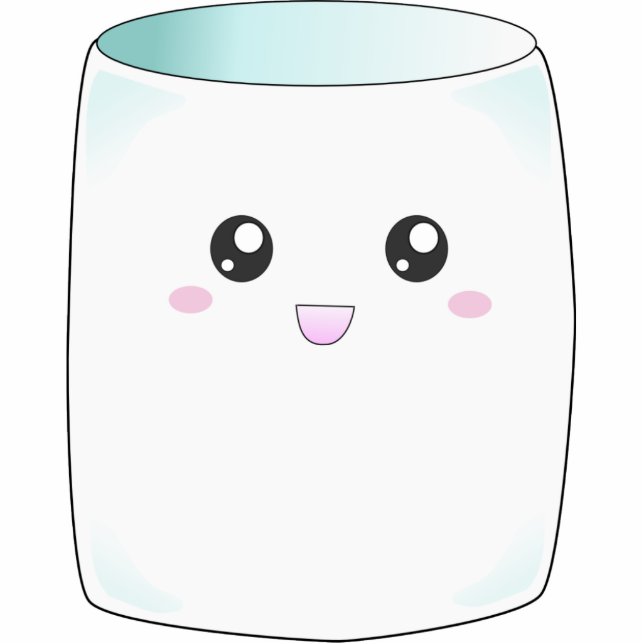 Niedliches kawaii glückliche Eibischskulptur Freistehende Fotoskulptur (Vorne)