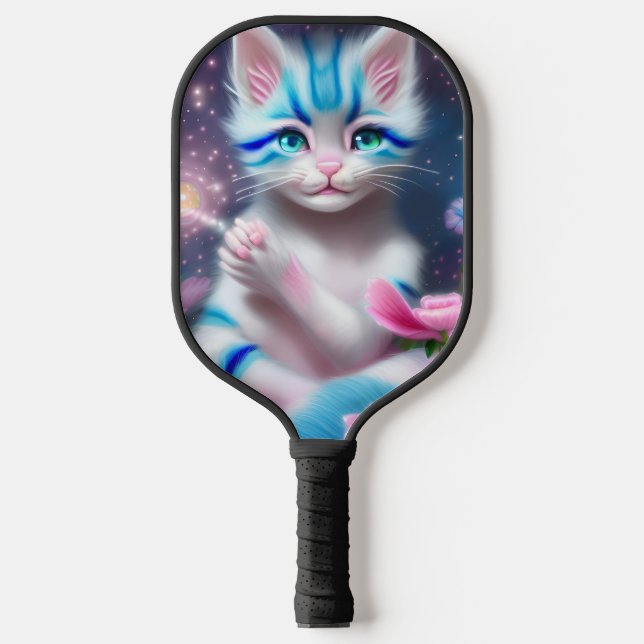 Niedliches Kawaii-Katzenkätzchen Pickleball Schläger (Vorderseite)
