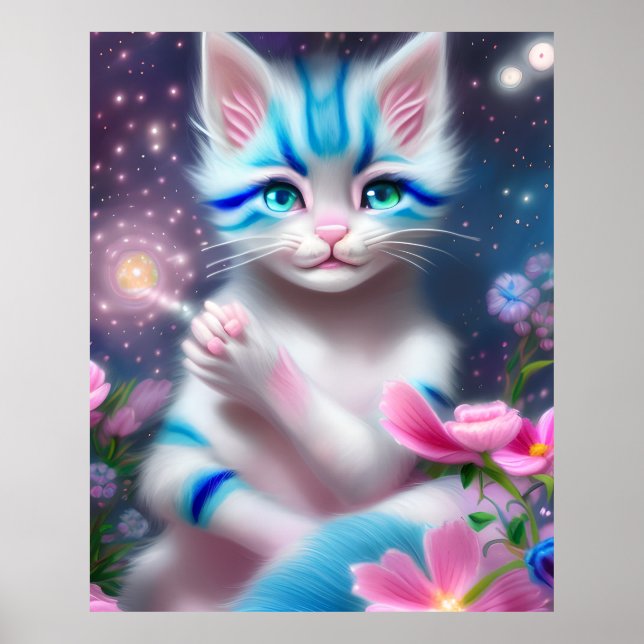 Niedliches Kawaii-Katzenkätzchen Poster (Vorne)