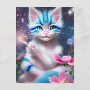 Niedliches Kawaii-Katzenkätzchen Postkarte