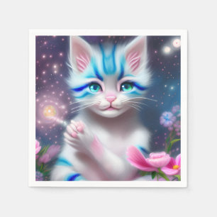 Niedliches Kawaii-Katzenkätzchen Serviette