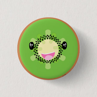 Niedliches Kawaii Kiwi Tropisches Obst Vegane Lebe Button