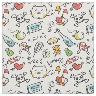 Niedliches Kawaii-Muster Stoff