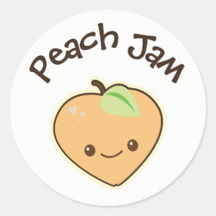 Niedliches Kawaii-Peach-Jar-Label Runder Aufkleber