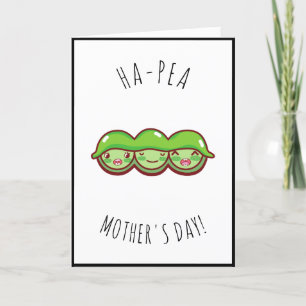 Niedliches Kawaii Peas Mother's Day Sprichwort Zit Feiertagskarte