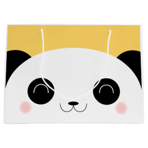 Niedliches Kawaii Peekaboo-Panda-Gesicht Große Geschenktüte