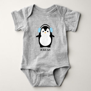 Niedliches Kawaii Penguin Illustration Personalisi Baby Strampler