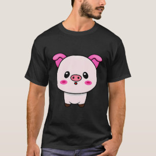 Niedliches Kawaii Pig Charme Bauernhof Design T-Shirt