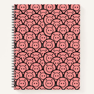 Niedliches Kawaii Pink Pigments & Ferkel Muster Ve Notizbuch