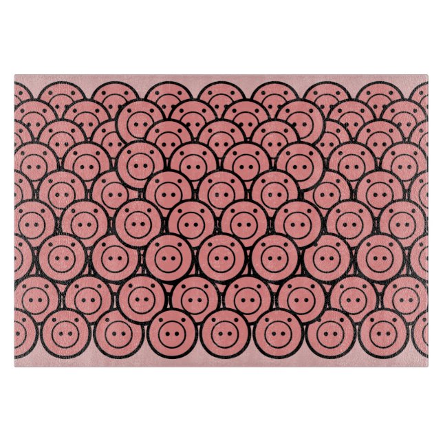 Niedliches Kawaii Pink Pigments & Ferkel Muster Ve Schneidebrett (Vorderseite)
