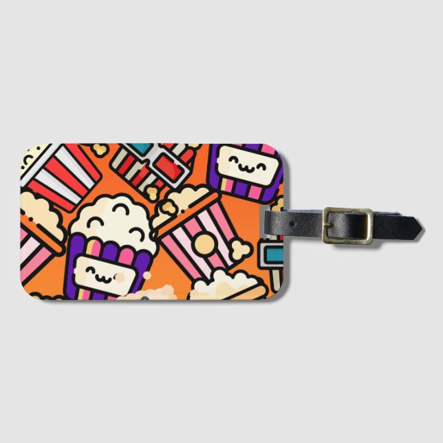 Niedliches Kawaii Popcorn iPhone/iPad Gehäuse Gepäckanhänger (Vorderseite (Horizontal))