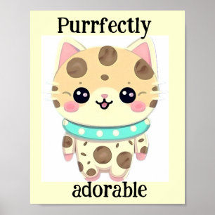 Niedliches Kawaii Purkutsch Adorable Cat Poster
