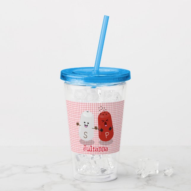 Niedliches Kawaii-Salz und Pfefferschüttler Cartoo Acryltrinkbecher (Rückseite Ice)