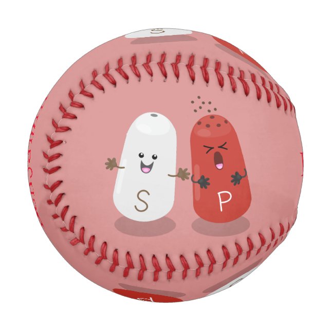 Niedliches Kawaii-Salz und Pfefferschüttler Cartoo Baseball (Vorderseite Links)