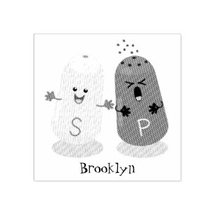 Niedliches Kawaii-Salz und Pfefferschüttler Cartoo Gummistempel