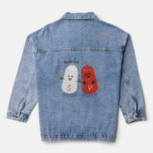 Niedliches Kawaii-Salz und Pfefferschüttler Cartoo Jeansjacke