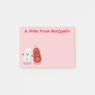 Niedliches Kawaii-Salz und Pfefferschüttler Cartoo Post-it Klebezettel
